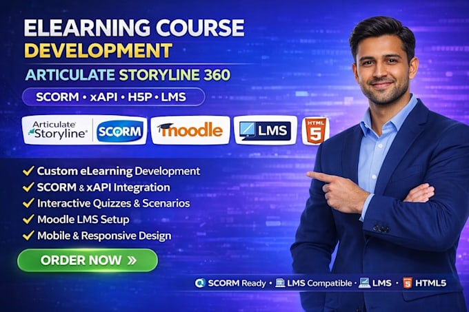 create articulate storyline scorm elearning course xapi h5p moodle lms website