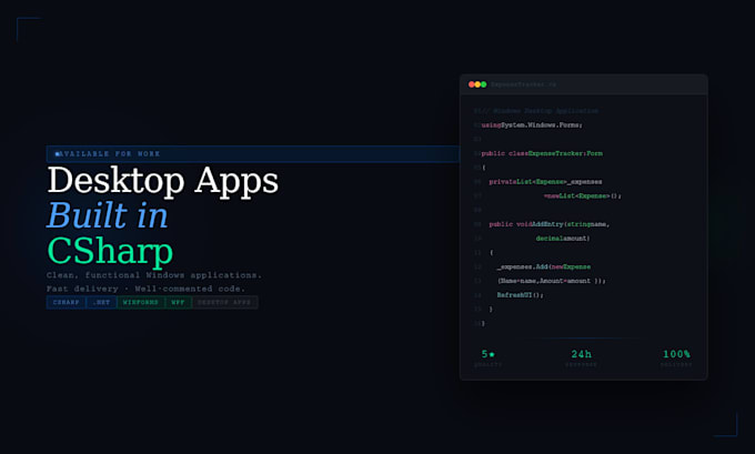 build a windows desktop application in csharp for your business