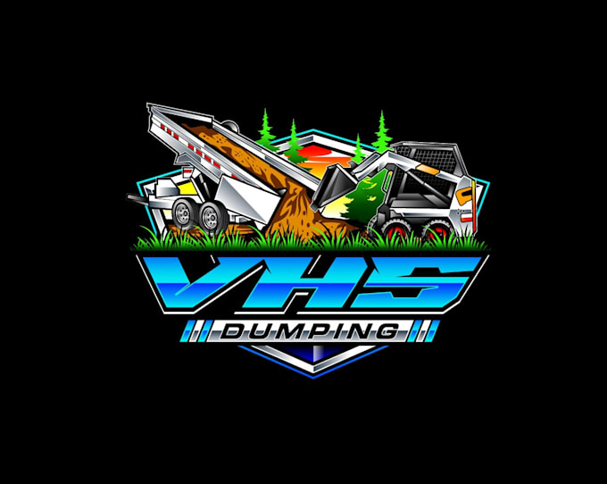 create high quality beautiful skid steer and dump trailer logo design