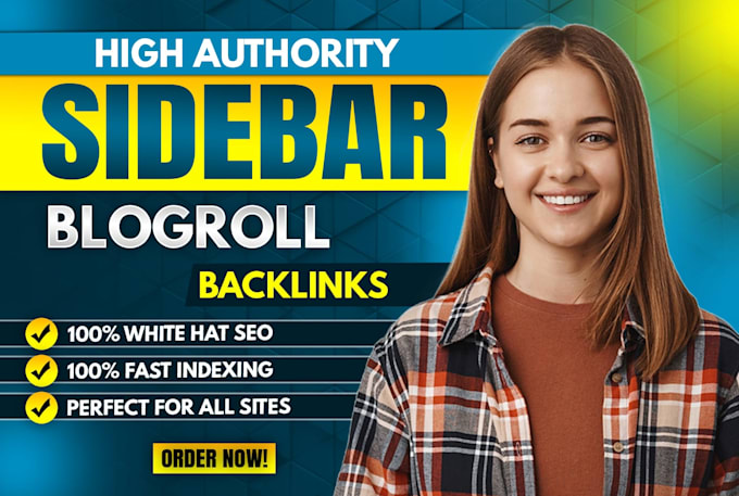 create permanent da DR 50 plus sidebar blogroll dofollow backlinks