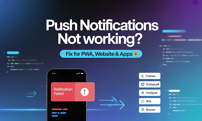 fix push notification issues on your pwa, website or app firebase, onesignal