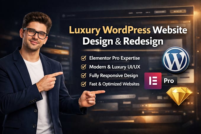 design or redesign luxury wordpress website, elementor pro luxury wordpress