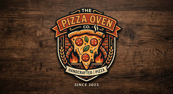 design a delicious and eye catching pizza logo