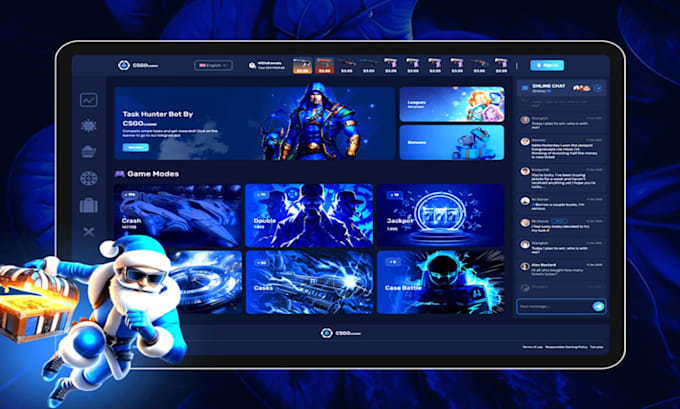 develop a crypto gaming website with real time features