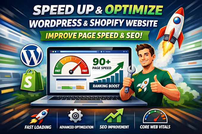 speedup wordpress shopify website optimization improve page speed seo