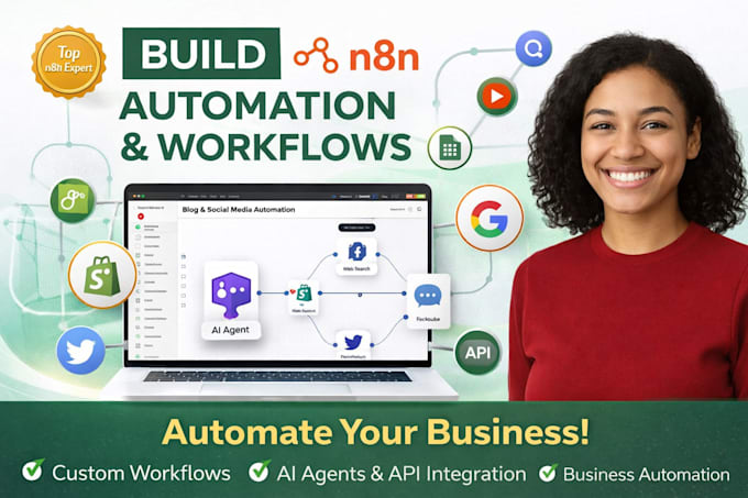build n8n automation, n8n workflow, ai agent, api integration