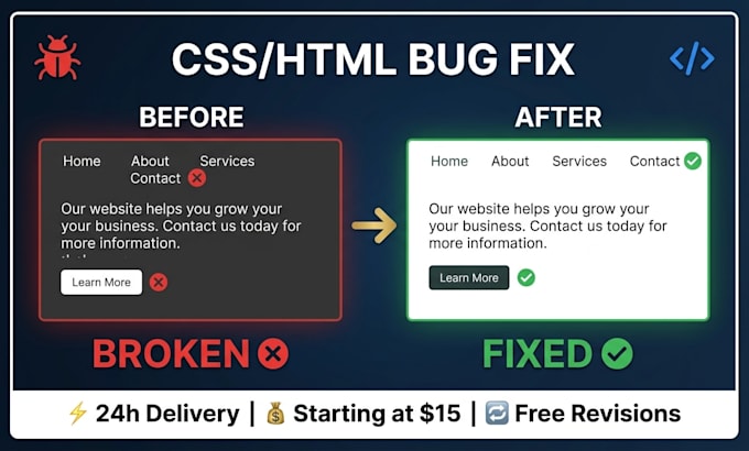 fix one css or layout issue on your website