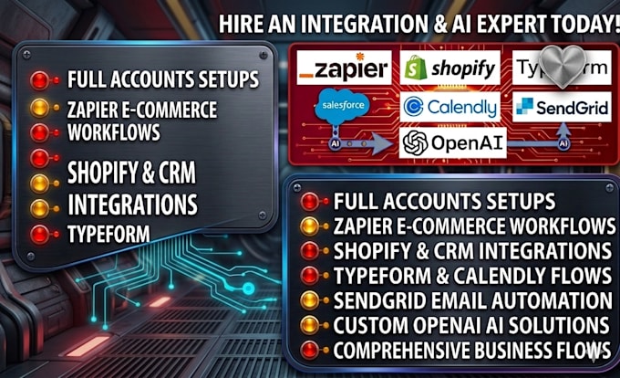 create zapier shopify typeform salesforce calendly openai sendgrid flows