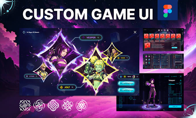 design professional custom game UI, UX