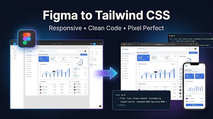 convert figma to tailwind CSS responsive website