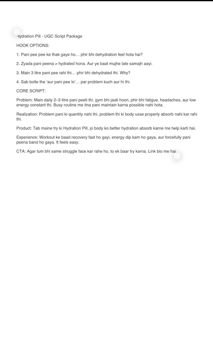 write high converting ugc ads script for instagram reels
