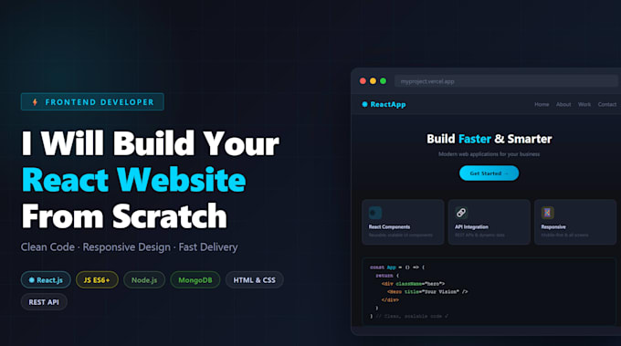Build a responsive react website or landing page for your business by ...