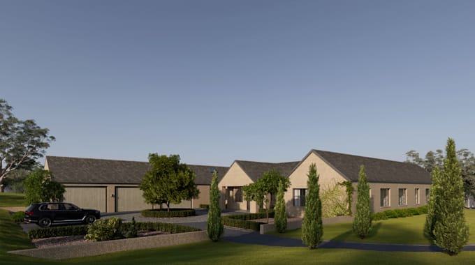 remodel 3d warehouse exterior rendering, townhouse,landscape, architectural plan