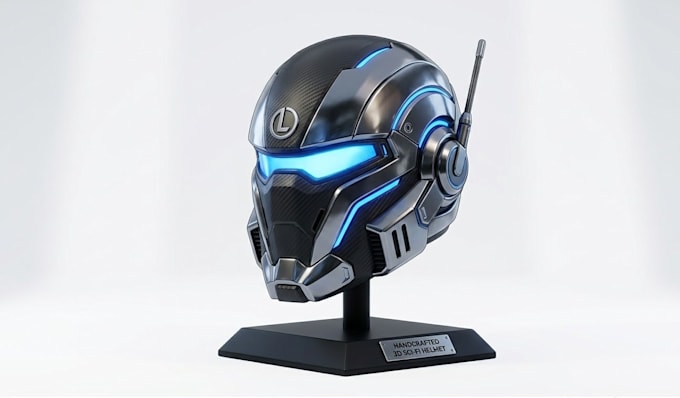 design a professional 3d sci fi helmet for you