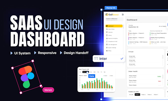 design saas dashboard UI UX in figma