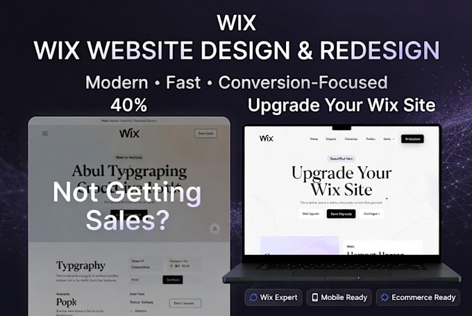 do wix website design, redesign wix website, wix online store