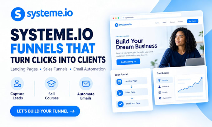 build systeme io sales funnel systeme io landing page online course website