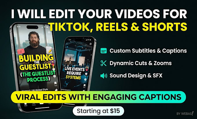 edit tiktoks, youtube shorts, and instagram reels with subtitles