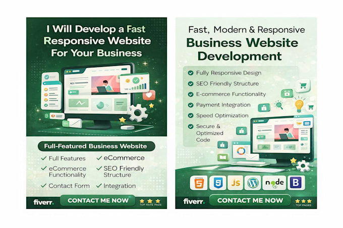 develop a fast responsive website for your business
