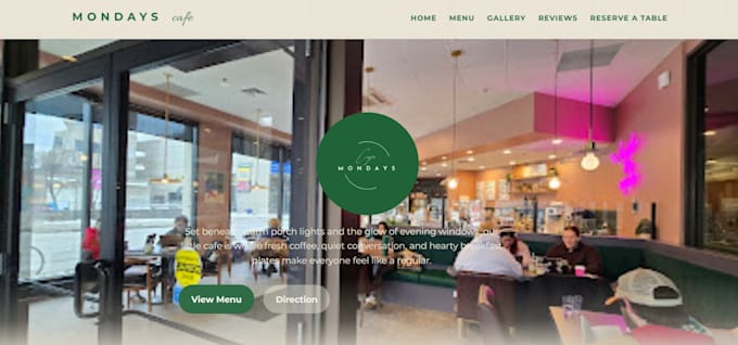 design modern unique website for cafe or restaurant