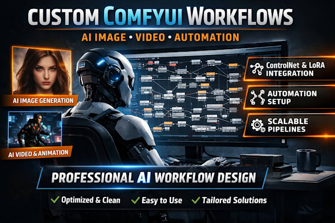 create custom comfyui workflows for ai image, video, and automation