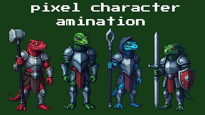 do 8bit 16bit pixel art animation sprite sheet pixel character 2d game assets