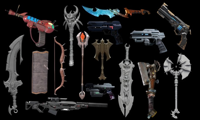 Sculpt 3d weapon 3d sword 3d wearable cosplay armor props 3d gun for 3d ...