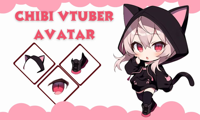 Design and rig a custom 3d chibi vtuber model for vtube studio and ...
