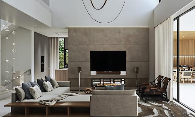 create interior design 3d home decor, bedroom living room, kitchen, 3d rendering