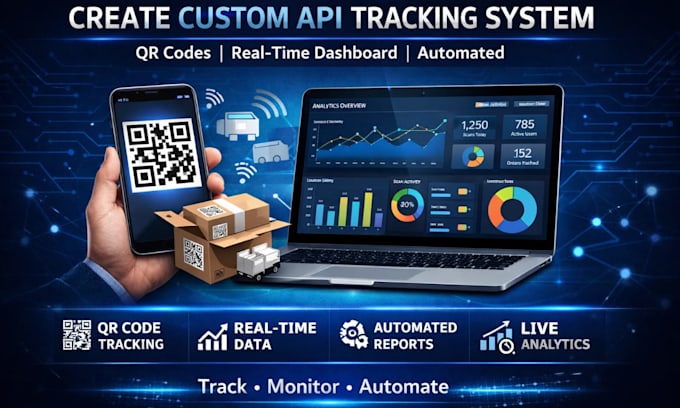 Create custom api tracking system with qr code, real time dashboard ...