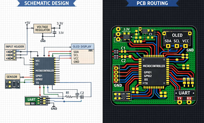 professional pcb design, schematic design and pcb routing