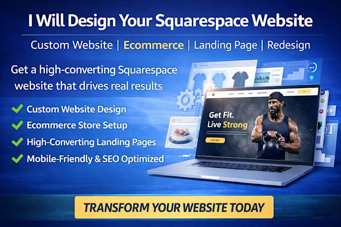 design squarespace website, ecommerce, landing page, redesign squarespace