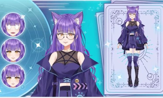 vtuber model live2d vtuber rigging character design  anime vtuber live2d model