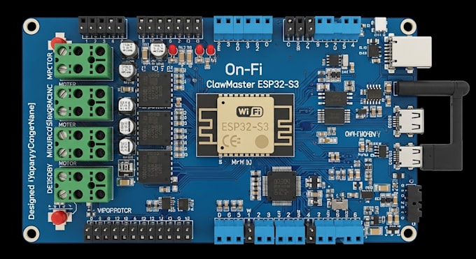 design custom pcb for claw machine using esp32 s3 motor control and iot