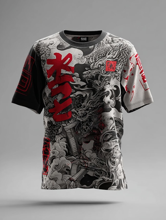 create a japanese t shirt illustration