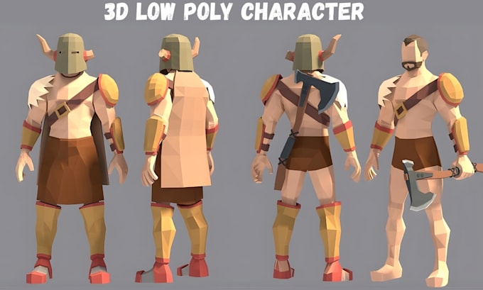 Low Poly Oc Rigs Model and rig stylized low poly 3d character for game assets and ...