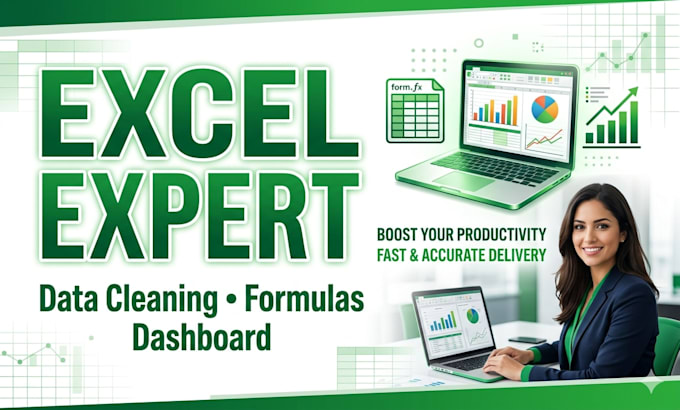 do professional excel data analysis, formulas, dashboards