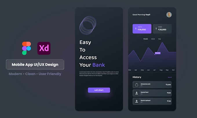 design mobile app for ios and android with modern interface