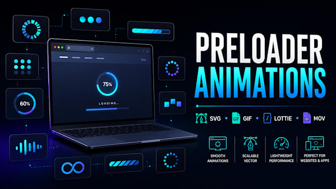 create a custom loading animation GIF and lottie preloader for your website