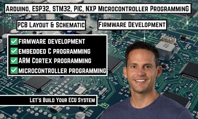 do arduino, esp32, stm32, nxp, pic microcontroller programming, coding for you