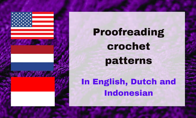 proofread your crochet pattern english dutch or indonesian