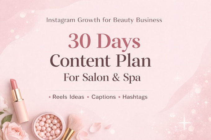 create 30 days instagram content plan beauty salon spa