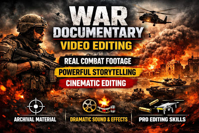 make ai war documentary video editing style with clean motion