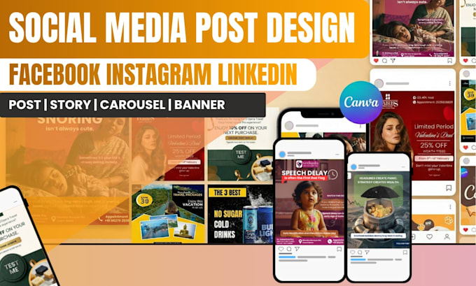 design high converting instagram facebook linkedin posts
