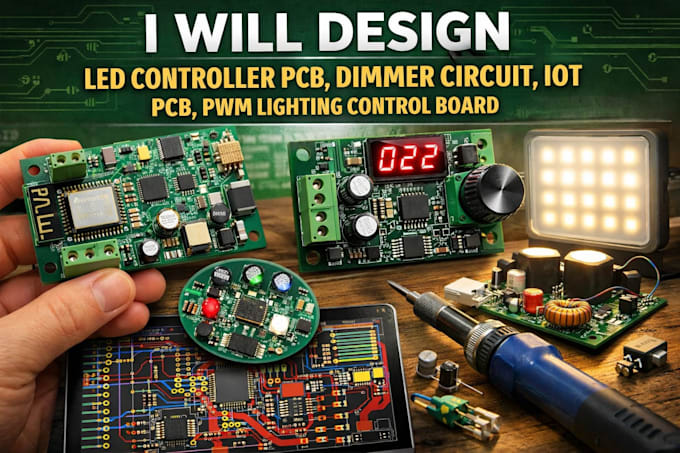Design-led controller pcb, dimmer-schaltung, iot-pcb, pwm ...