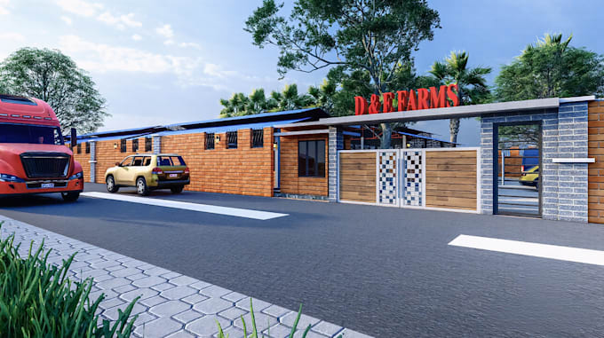 create 3d farm house and poultry farm layout with cgi visualization