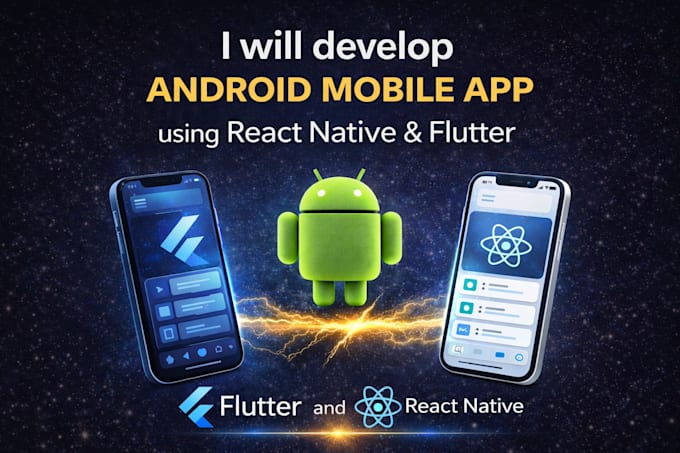 develop your android mobile app in flutter or react native