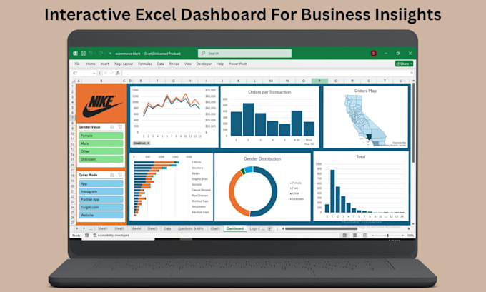 design an interactive excel dashboard for business insights