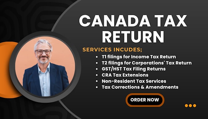 Presentaré declaración de impuestos en canadá, efile t1, t2, gst, hst ...