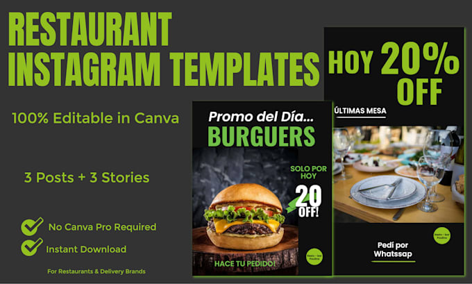create restaurant instagram templates in canva